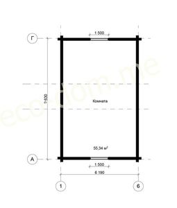 Проект дома из оцилиндрованного бревна 10х9 № ДиОБ-71